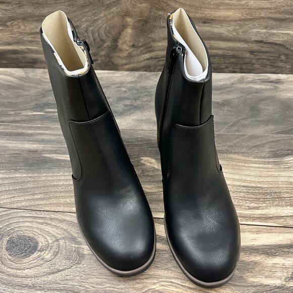 NIB Korks by Kork Ease Destiny 8M Block Heel Ankle Boots Booties Black - Picture 2 of 10